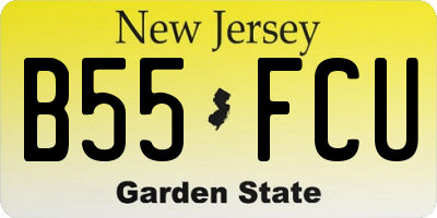 NJ license plate B55FCU