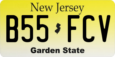 NJ license plate B55FCV