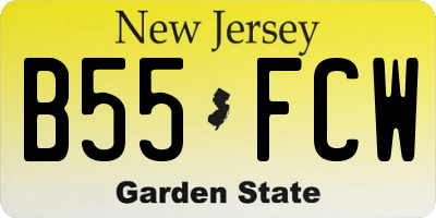 NJ license plate B55FCW