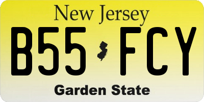NJ license plate B55FCY