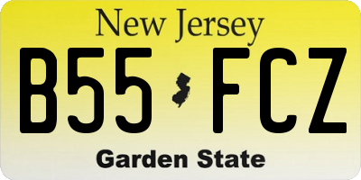 NJ license plate B55FCZ