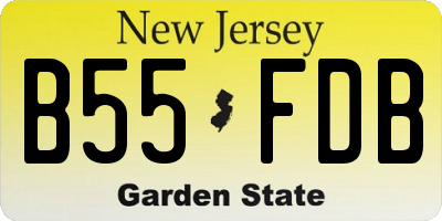 NJ license plate B55FDB