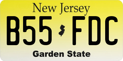 NJ license plate B55FDC