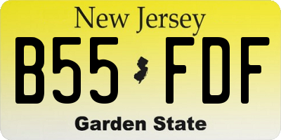 NJ license plate B55FDF