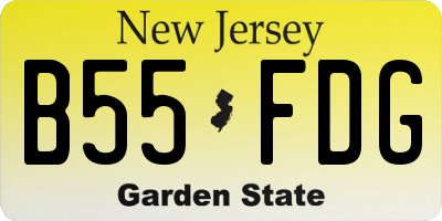 NJ license plate B55FDG