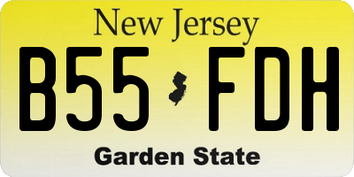 NJ license plate B55FDH