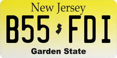 NJ license plate B55FDI