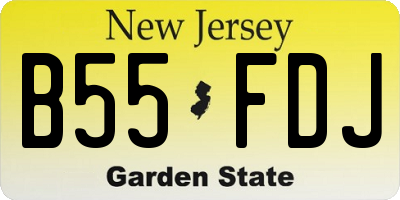 NJ license plate B55FDJ
