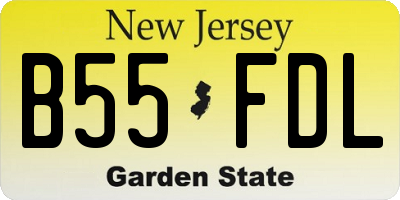 NJ license plate B55FDL