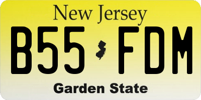 NJ license plate B55FDM