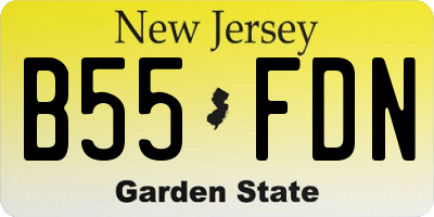 NJ license plate B55FDN