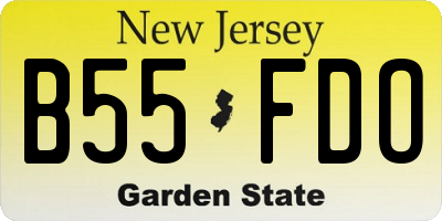 NJ license plate B55FDO