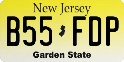 NJ license plate B55FDP