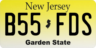 NJ license plate B55FDS