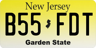 NJ license plate B55FDT