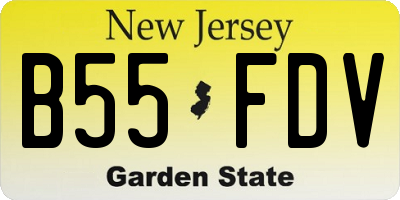 NJ license plate B55FDV