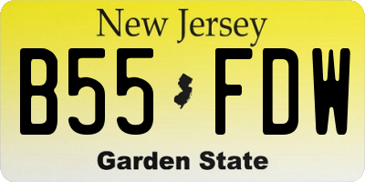 NJ license plate B55FDW