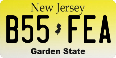 NJ license plate B55FEA