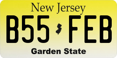 NJ license plate B55FEB