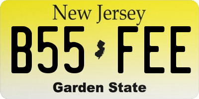 NJ license plate B55FEE