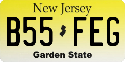 NJ license plate B55FEG