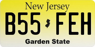 NJ license plate B55FEH