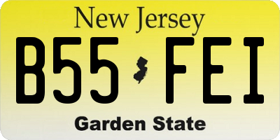 NJ license plate B55FEI