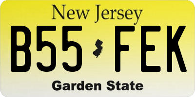 NJ license plate B55FEK