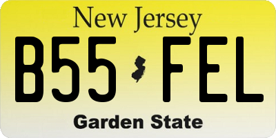 NJ license plate B55FEL