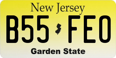 NJ license plate B55FEO