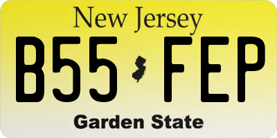 NJ license plate B55FEP