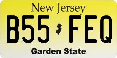 NJ license plate B55FEQ