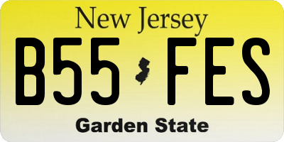 NJ license plate B55FES