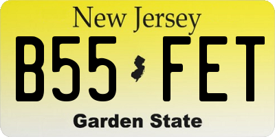NJ license plate B55FET