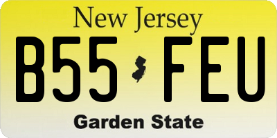 NJ license plate B55FEU