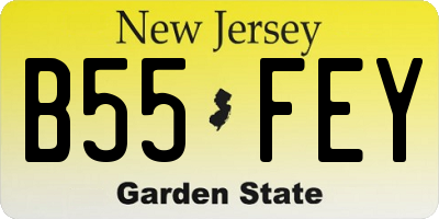 NJ license plate B55FEY
