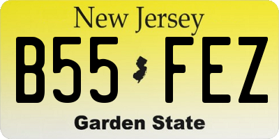 NJ license plate B55FEZ