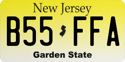 NJ license plate B55FFA