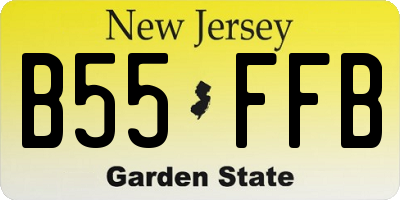 NJ license plate B55FFB