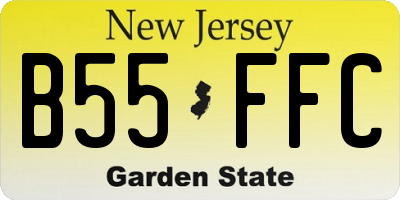 NJ license plate B55FFC