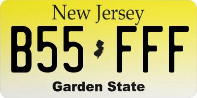NJ license plate B55FFF