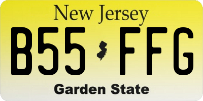 NJ license plate B55FFG