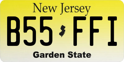 NJ license plate B55FFI