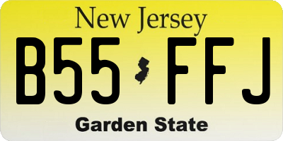 NJ license plate B55FFJ