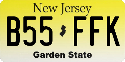 NJ license plate B55FFK