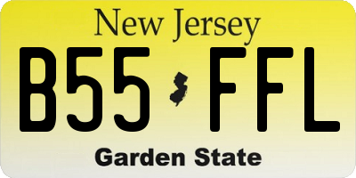 NJ license plate B55FFL