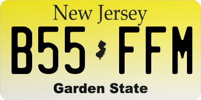 NJ license plate B55FFM