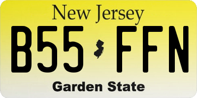 NJ license plate B55FFN