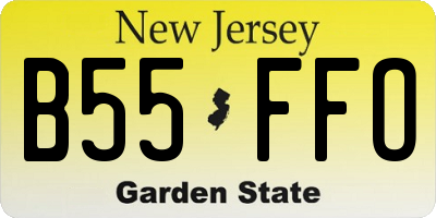 NJ license plate B55FFO