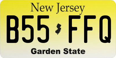 NJ license plate B55FFQ
